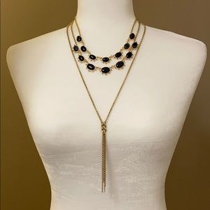 NWT Lucky Brand Gold 3 Layer Convertible Necklace